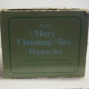 Vintage Avon Merry Christmas Tree Hostess Set